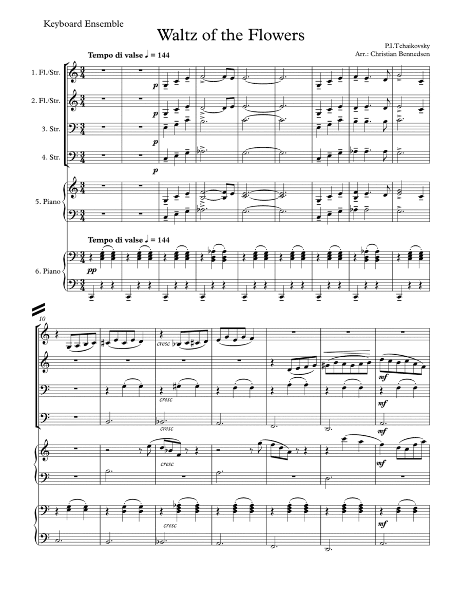 Waltz of the Flowers - Keyboard Ensemble (arr. Christian Bennedsen)