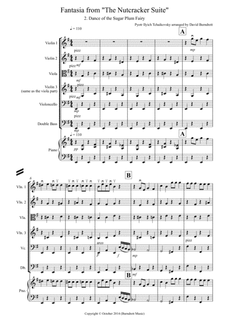Dance of the Sugar Plum Fairy (fantasia from Nutcracker) for String Orchestra (arr. David Burndrett)