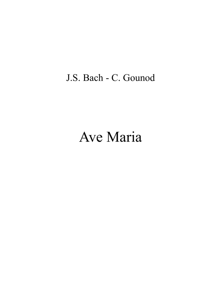 J.S. Bach, C. Gounod  - Ave Maria - G major Key (arr. Albert van Niasky)