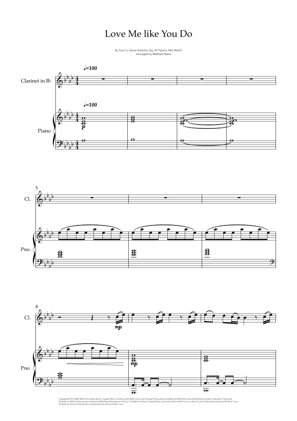 Love Me Like You Do (arr. Matthew pyeon)