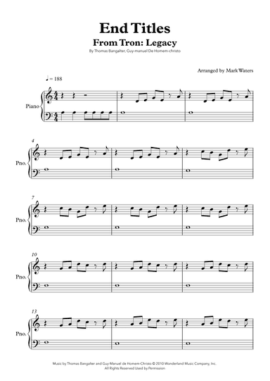 Tron Legacy (end Titles) (arr. Mark Waters)