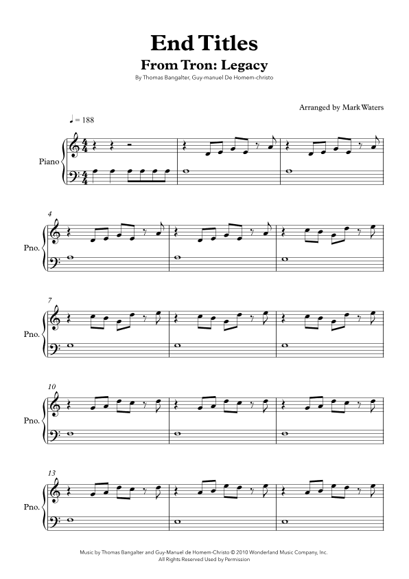 Tron Legacy (end Titles) (arr. Mark Waters)