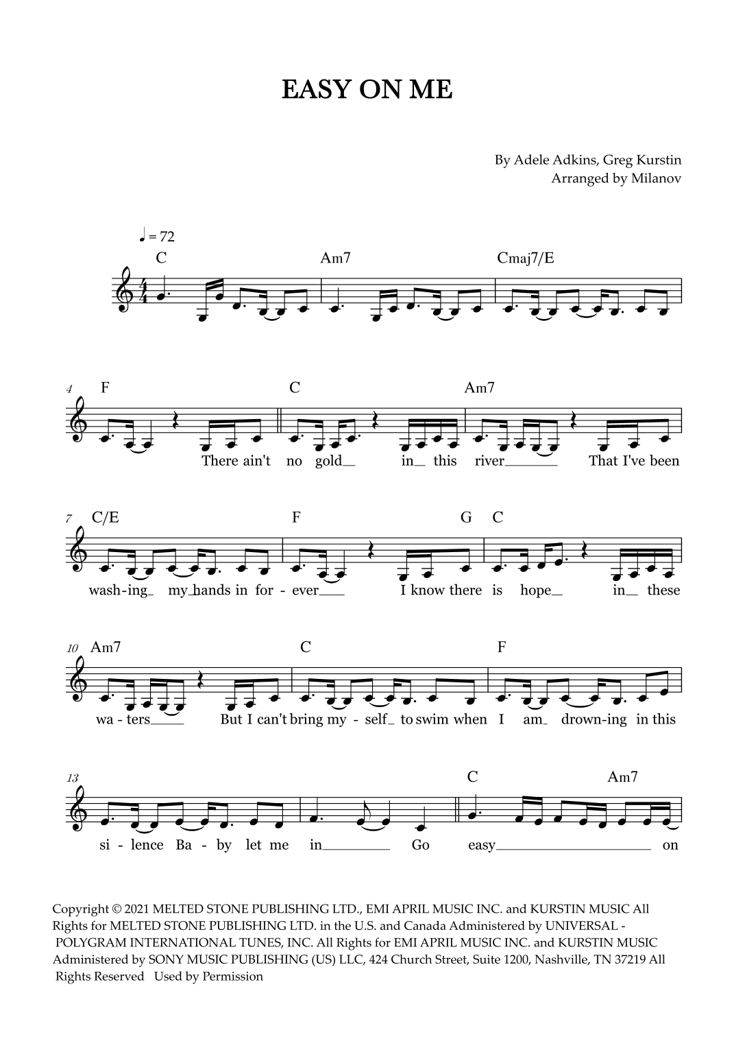 Easy On Me (arr. Milanov)