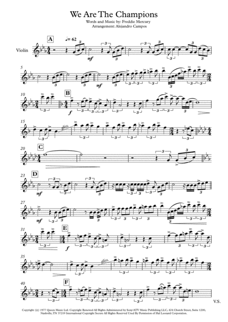 We Are The Champions (arr. Alejandro Campos)