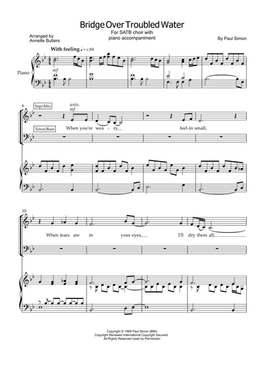 Bridge Over Troubled Water (arr. Annette Butters)