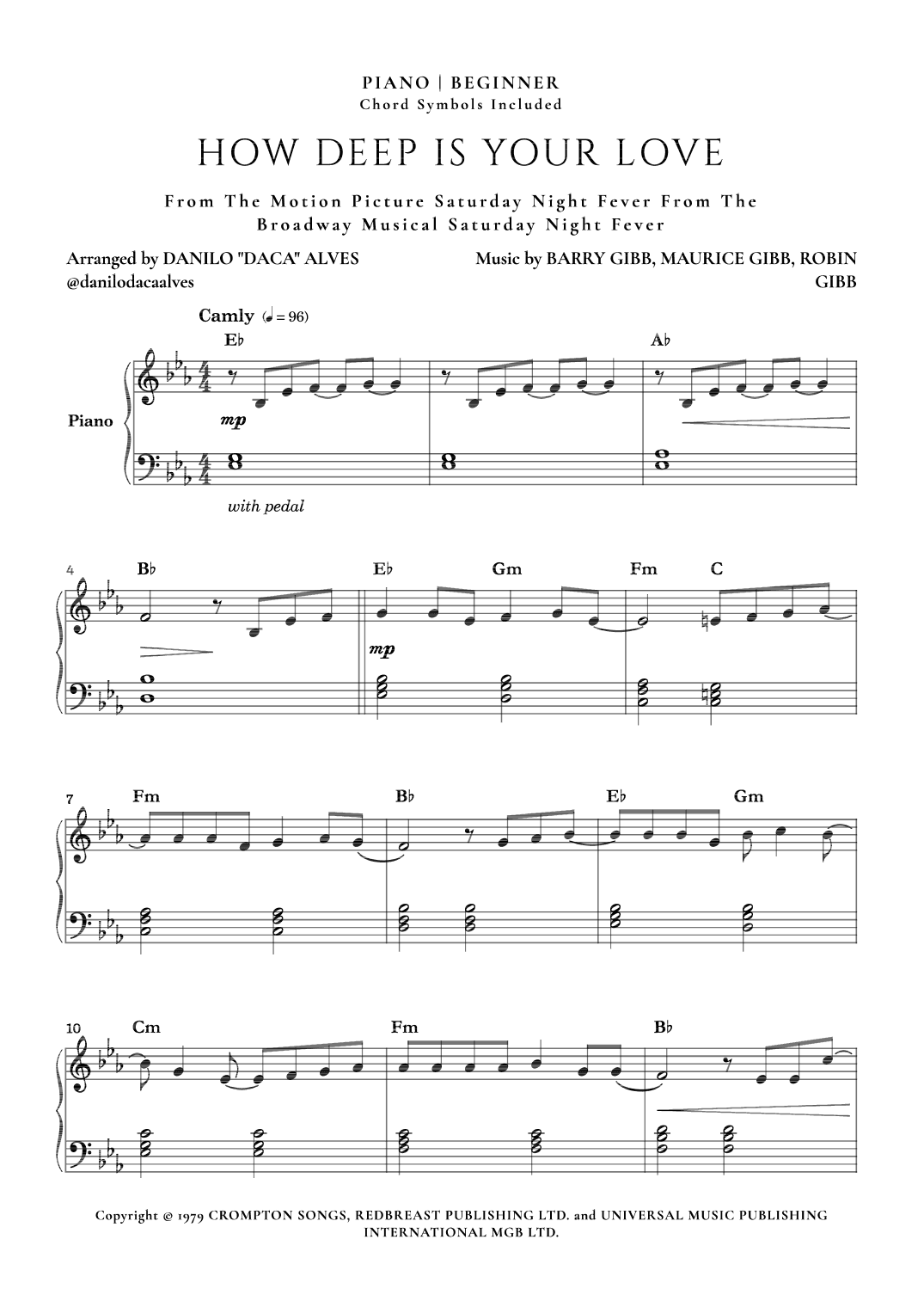 How Deep Is Your Love (arr. Danilo "Daca" Alves)