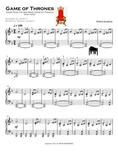 Game Of Thrones (arr. LUCKY37 edited by Teacher Valarie)