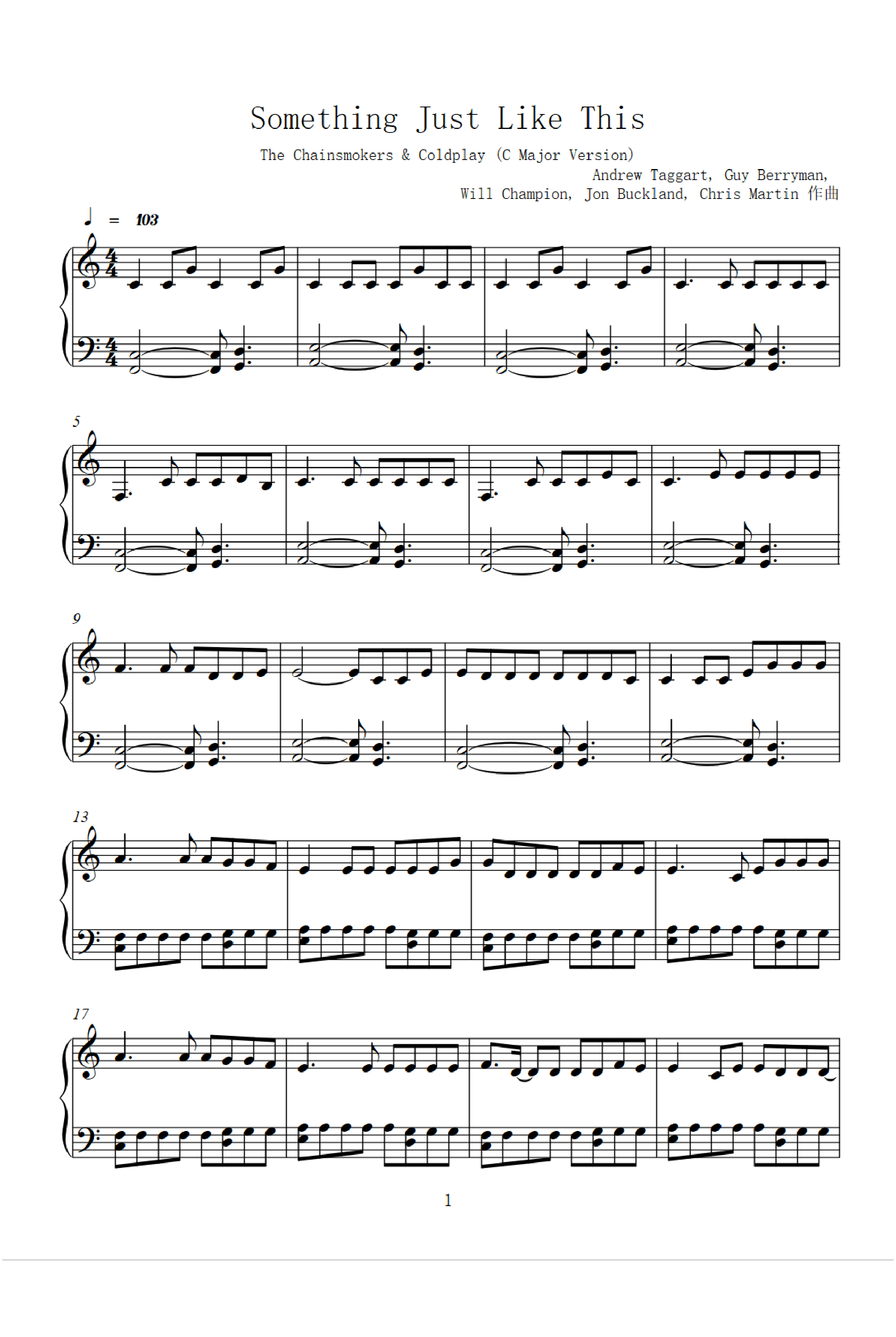 Something Just Like This (arr. Guy Berryman)