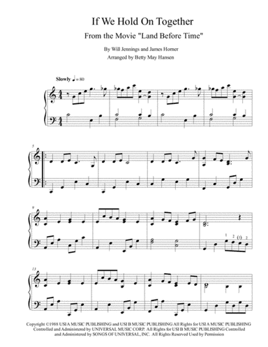 If We Hold On Together (arr. Betty May Hansen)