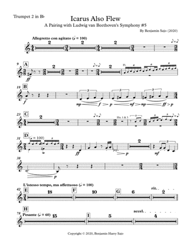 Icarus Also Flew: A Pairing with Beethoven's Symphony #5 - Trumpet 2 in Bb