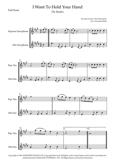 I Want To Hold Your Hand (arr. Fernando Britto)