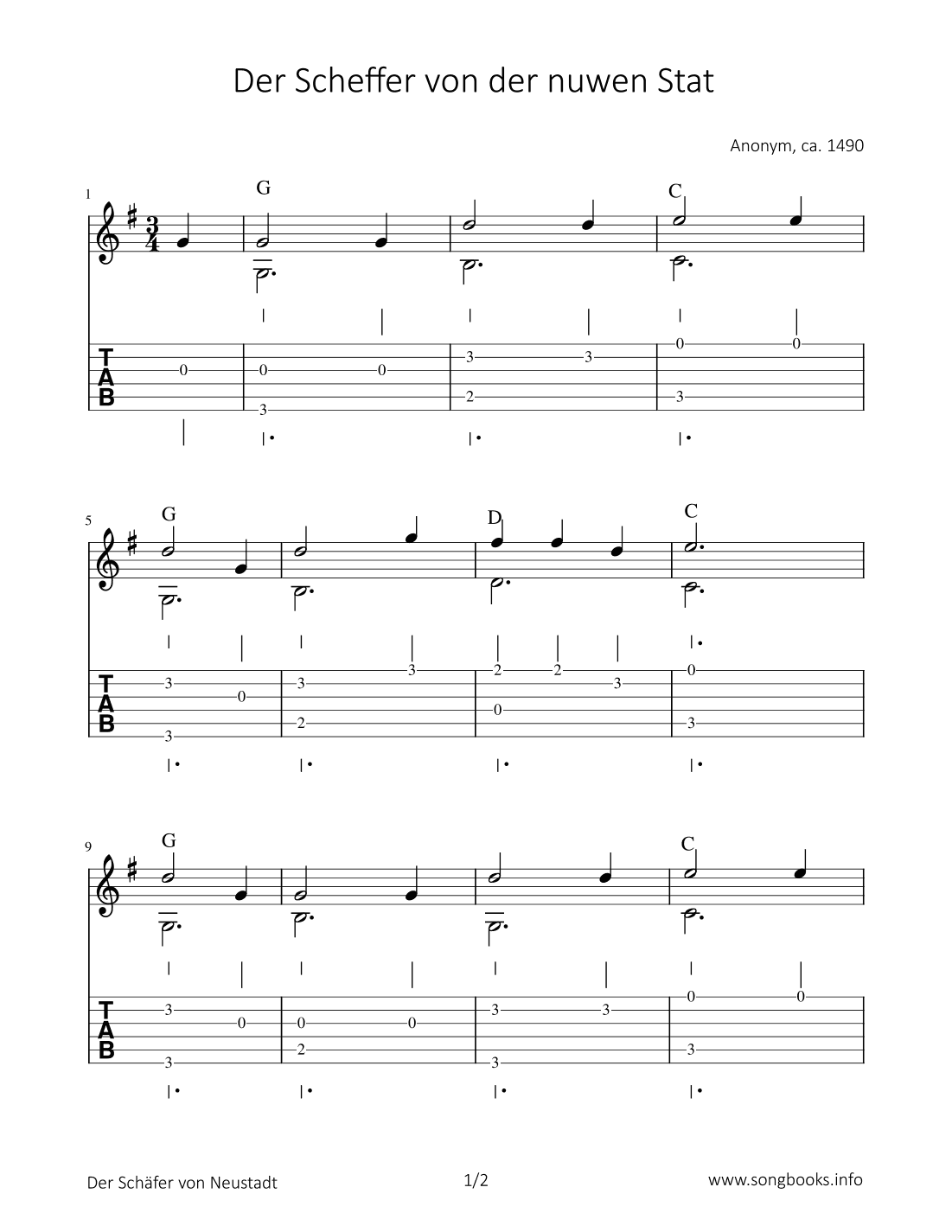 Der Scheffer von der nuwen Stat (arr. Bettina Schipp)