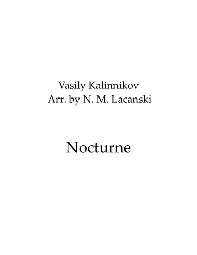 Nocturne (arr. Nick M Lacanski)