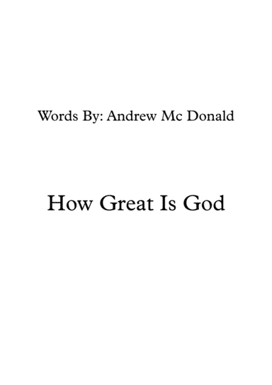 How Great Is God