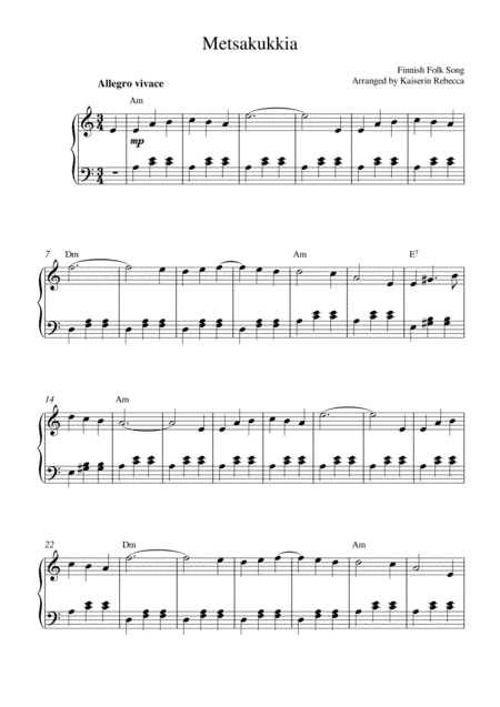 Metsakukkia (Forest Flowers) (arr. Kaiserin Rebecca)