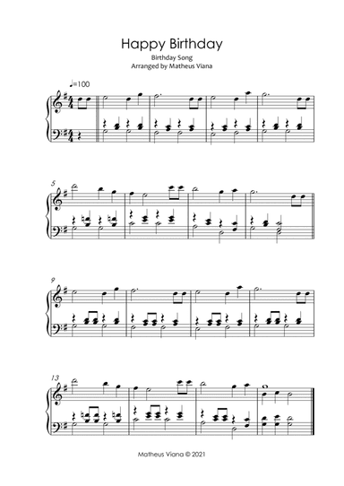 Happy Birthday - Easy Piano (arr. Matheus Viana)