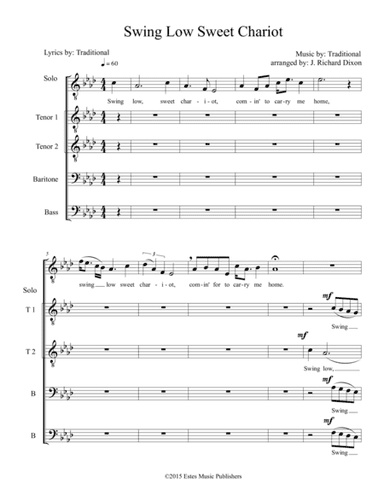 Swing Low Sweet Chariot TTBB (arr. Richard Dixon)