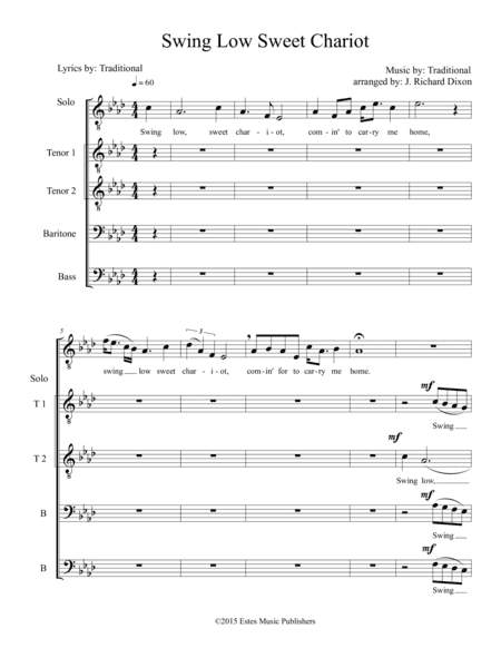 Swing Low Sweet Chariot TTBB (arr. Richard Dixon)
