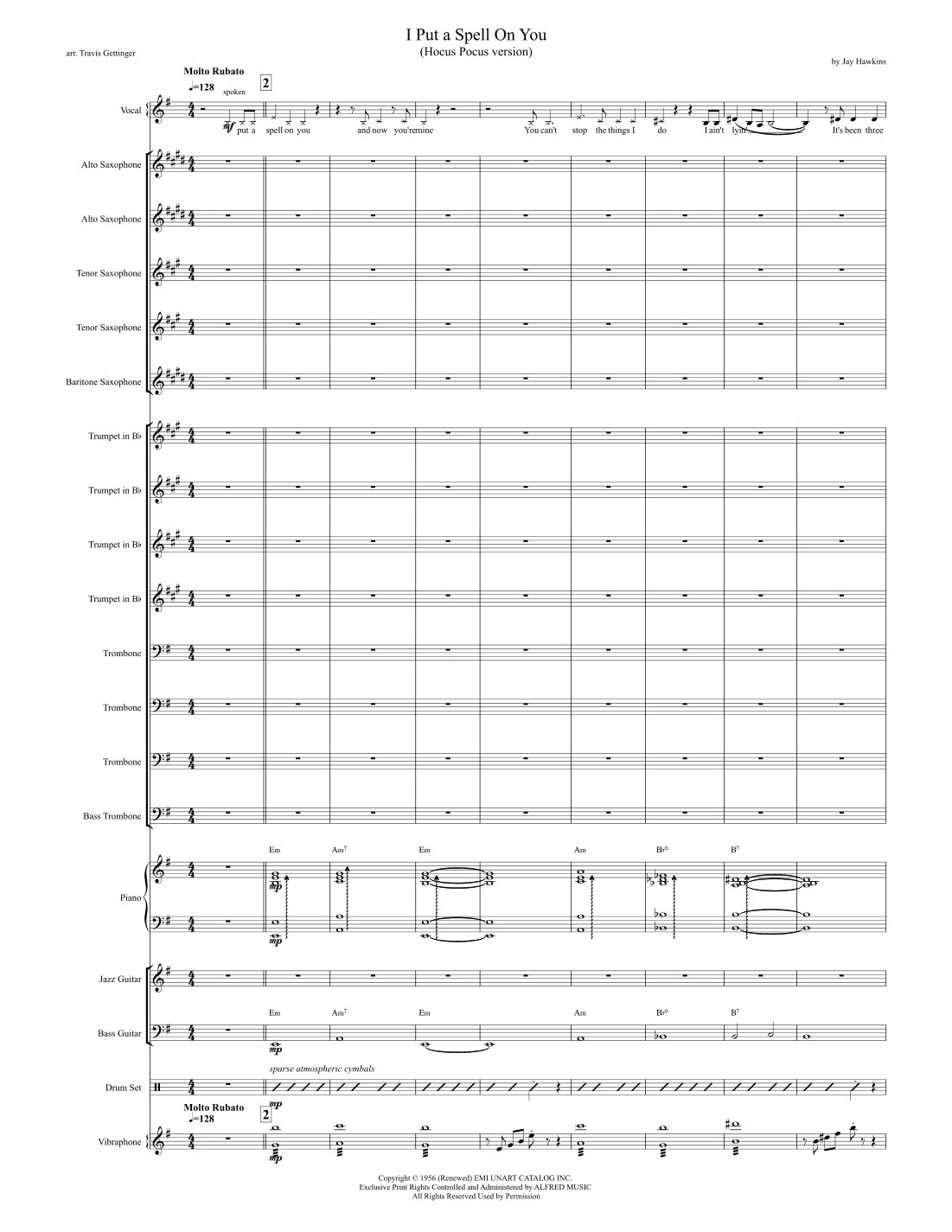 I Put A Spell On You (arr. Travis Gettinger)