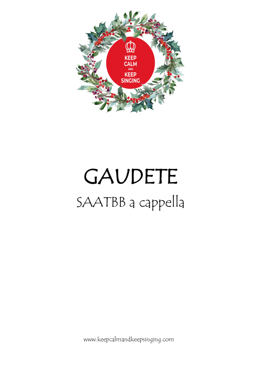 Gaudete SATB (div.) a cappella (arr. Debbie Warren)
