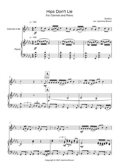 Hips Don't Lie (arr. Jasmine Brown)