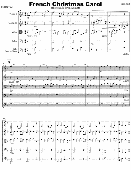 French Christmas Carol (string ensemble) (arr. Brad Reid)