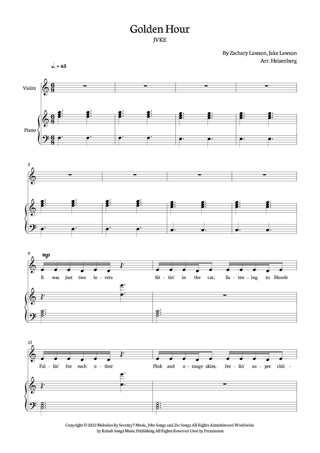 Golden Hour (arr. Heisenberg)