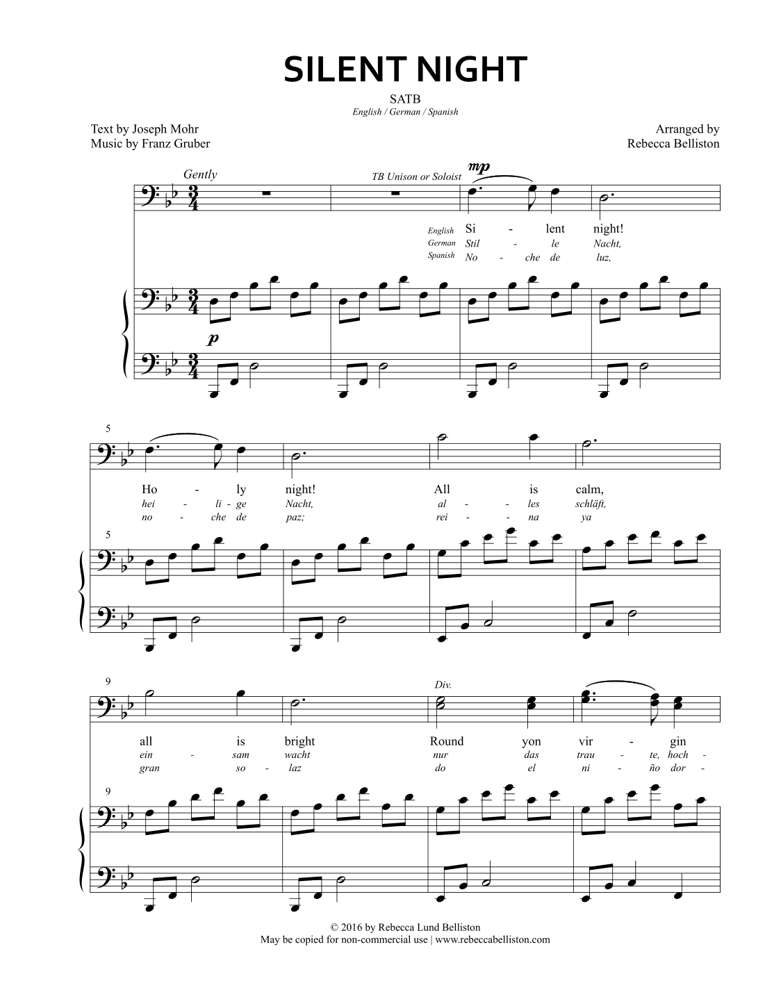 Silent Night (SATB)