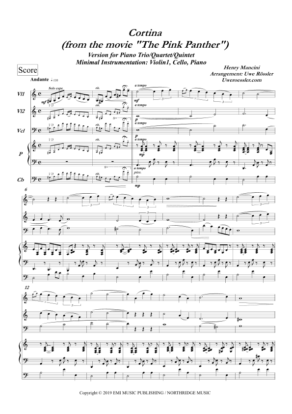 Cortina (arr. Uwe Roessler / Rössler / Rassler)