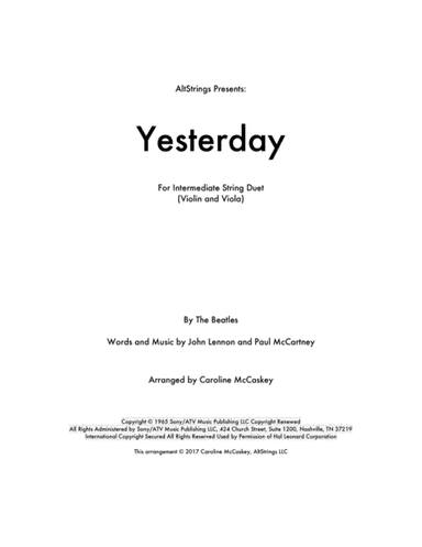 Yesterday (arr. Caroline McCaskey)