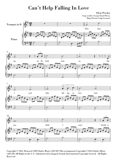 Can't Help Falling In Love (arr. Ahiva Editions)