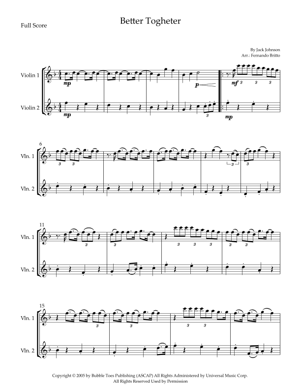 Better Together (arr. Fernando Britto)