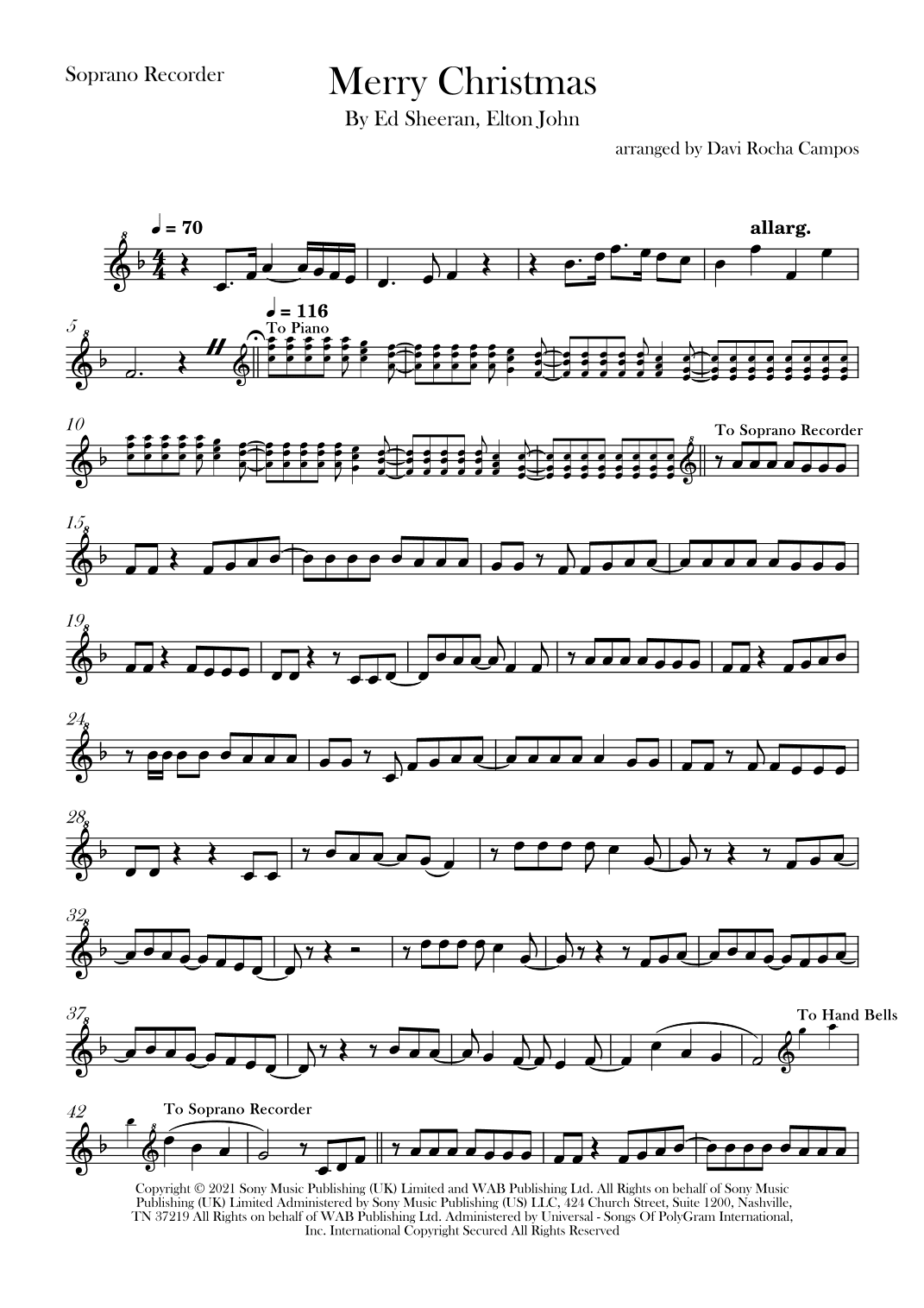 Merry Christmas (arr. Davi Rocha Campos)