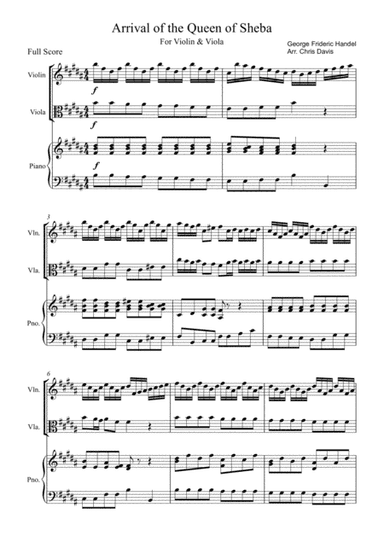 Arrival of The Queen of Sheba (Handel) (arr. Christof R Davis)
