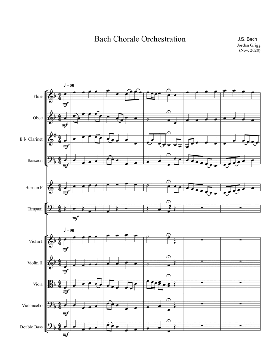 Bach Chorale Orchestration (arr. Jordan Grigg)