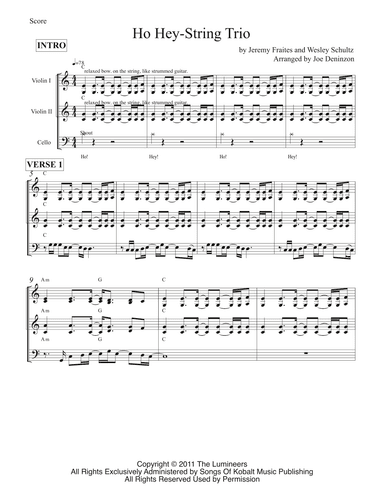 Ho Hey (arr. Joe Deninzon)