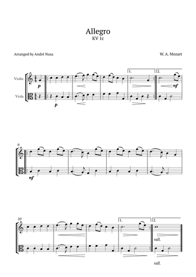 Allegro K1c (arr. André Nusa)