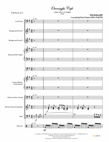 Overnight Cafe (arr. Patrick Sheehan)