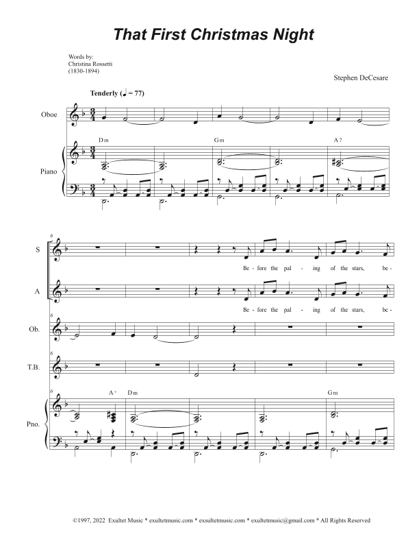 That First Christmas Night (Vocal Quartet - (SATB)