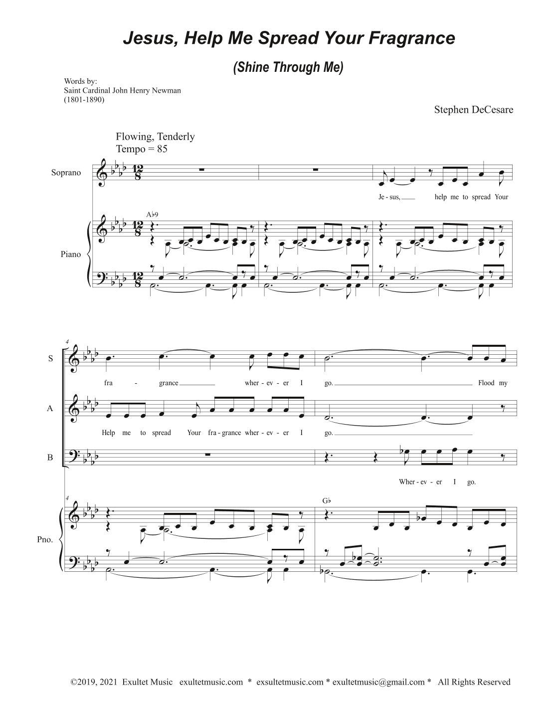 Jesus, Help Me Spread Your Fragrance (Shine Through Me) (Vocal Trio - (SAB)