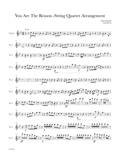 You Are The Reason (arr. @arrangedit)