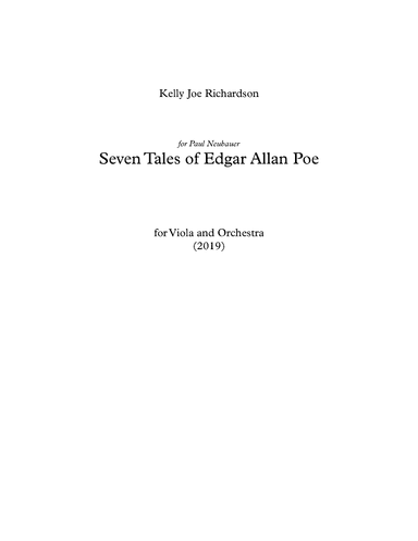 Seven Tales of Edgar Allan Poe for Viola and Orchestra by Kelly Joe Richardson