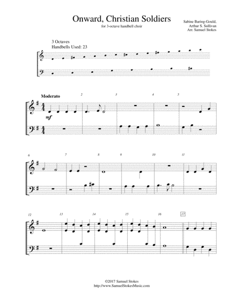 Onward, Christian Soldiers - for 3-octave handbell choir (arr. Samuel Stokes)