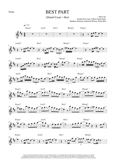 Best Part (arr. The Sheet Music Library)