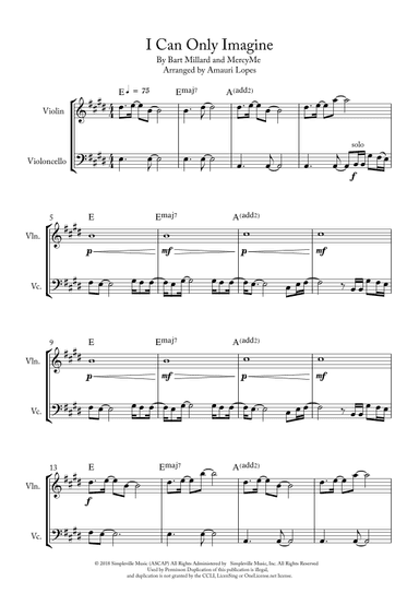I Can Only Imagine (arr. Amauri Lopes)