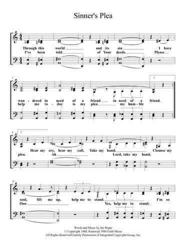 Sinner's Plea (arr. David Bruce Murray)