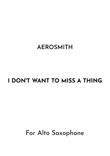I Don't Want To Miss A Thing (arr. Jireh J.)