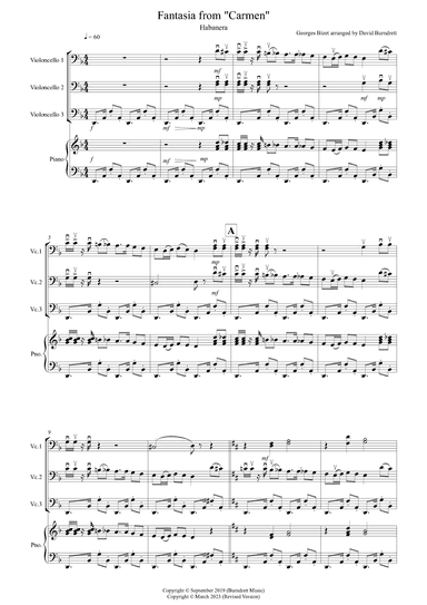 Habanera (Fantasia from Carmen) for Cello Trio (arr. David Burndrett)