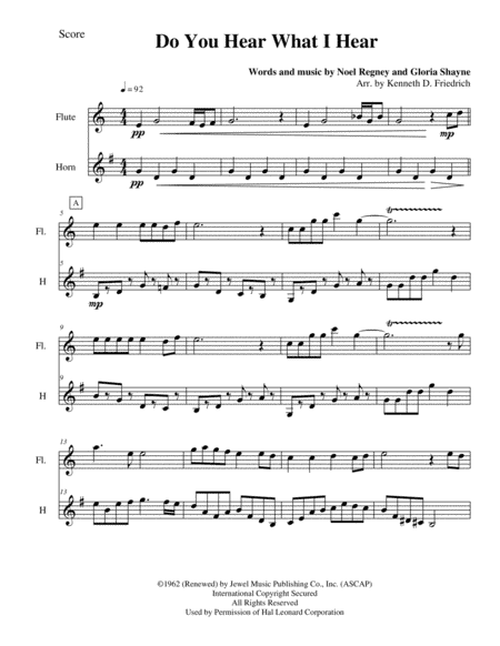 Do You Hear What I Hear (arr. Kenneth D. Friedrich)
