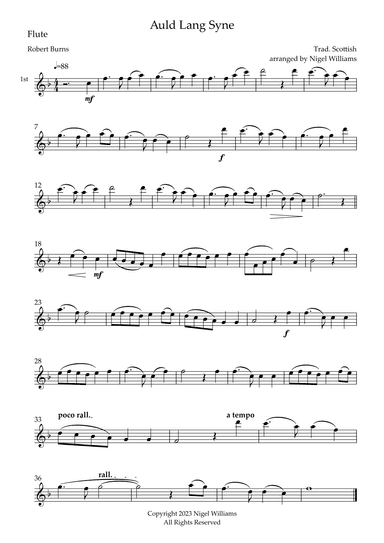 Auld Lang Syne (arr. Nigel Williams)
